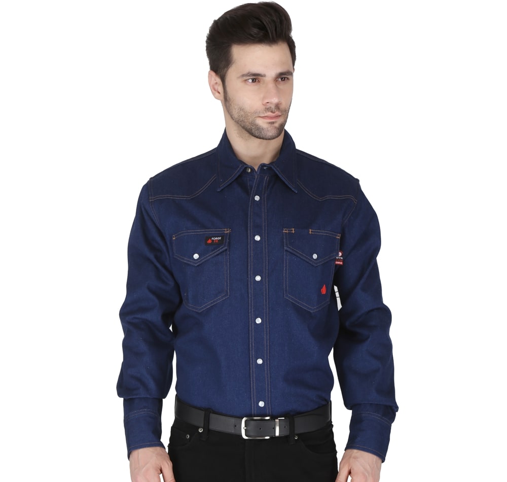 Forge Fr Men's Denim Long Sleeve Shirt