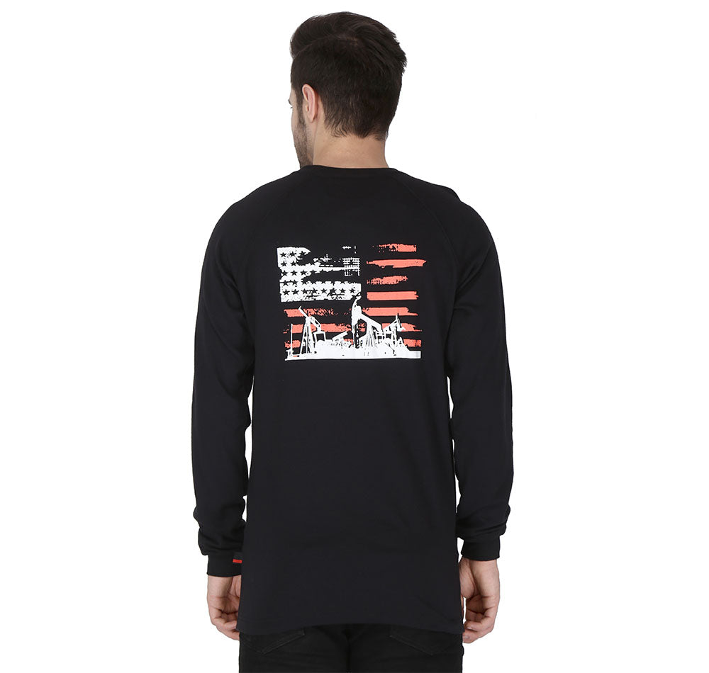 Forge Fr Men's Ripped Framework Black Long Sleeve T-shirt