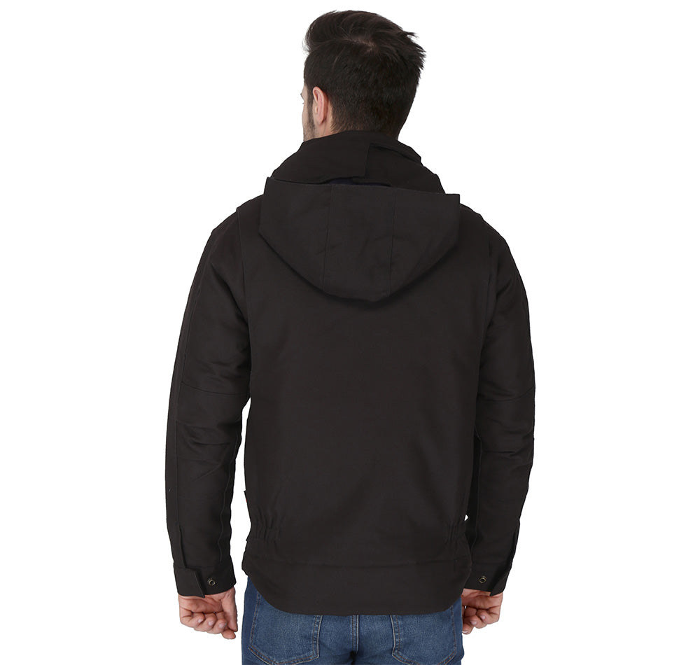 Forge Fr Men's Black Insulated Duck Hooded Jacket