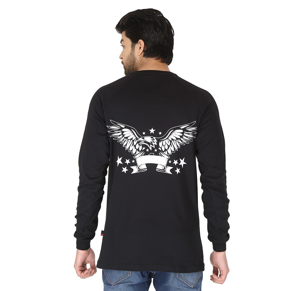 Forge Fr Men's Eagle print Black Long Sleeve T-shirt