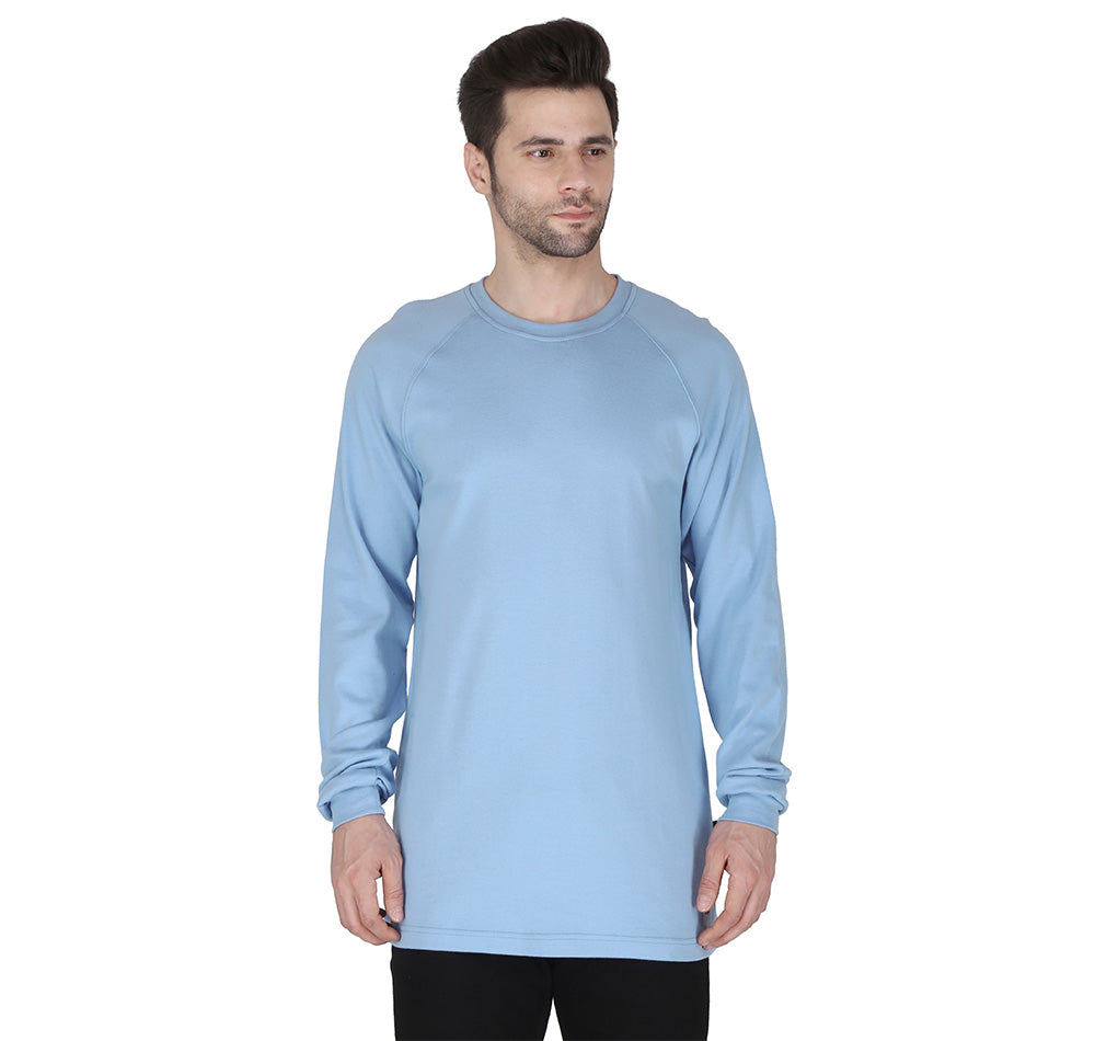 Forge Fr Men's Light Blue Crew Neck Long Sleeve T-shirt