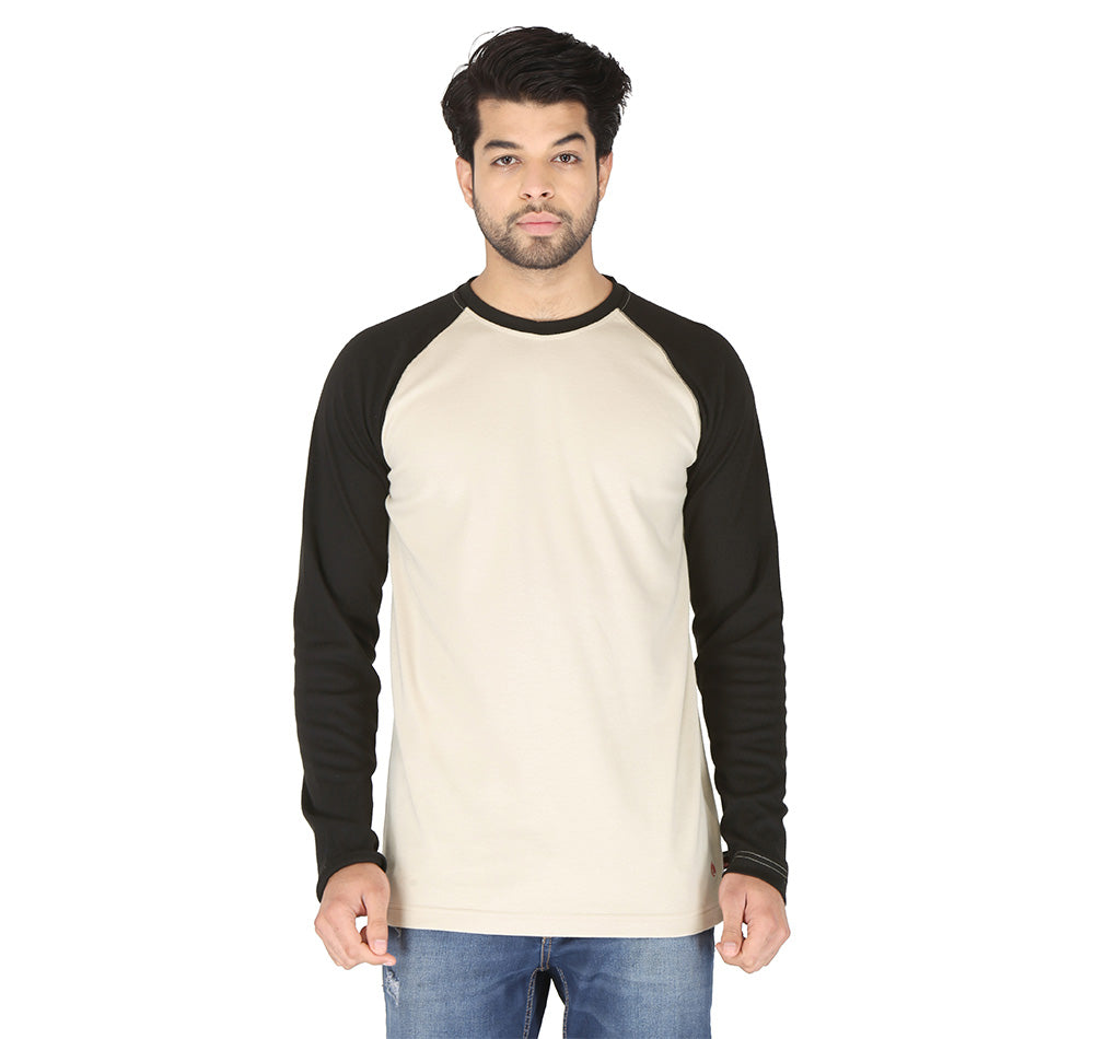 Forge Fr Men's Sand & Black Baseball Long Sleeve T-shirt