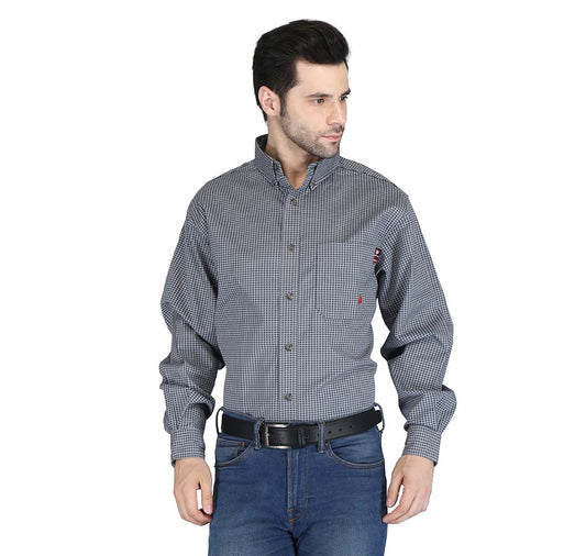 Forge Fr Men's Slate Grey Printed Long Sleeve Shirt