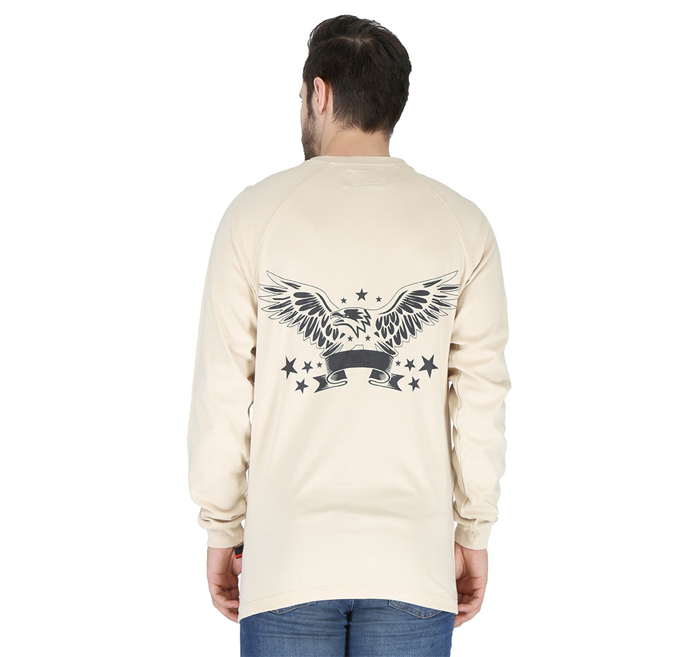 Forge Fr Men's Eagle Print Sand Long Sleeve T-shirt