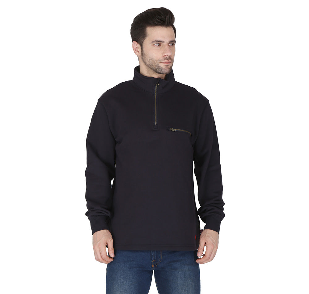 Forge Fr Men's Navy High Neck ¼ Zip Sweater
