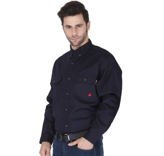 Forge Fr Men's Navy Button Long Sleeve Shirt