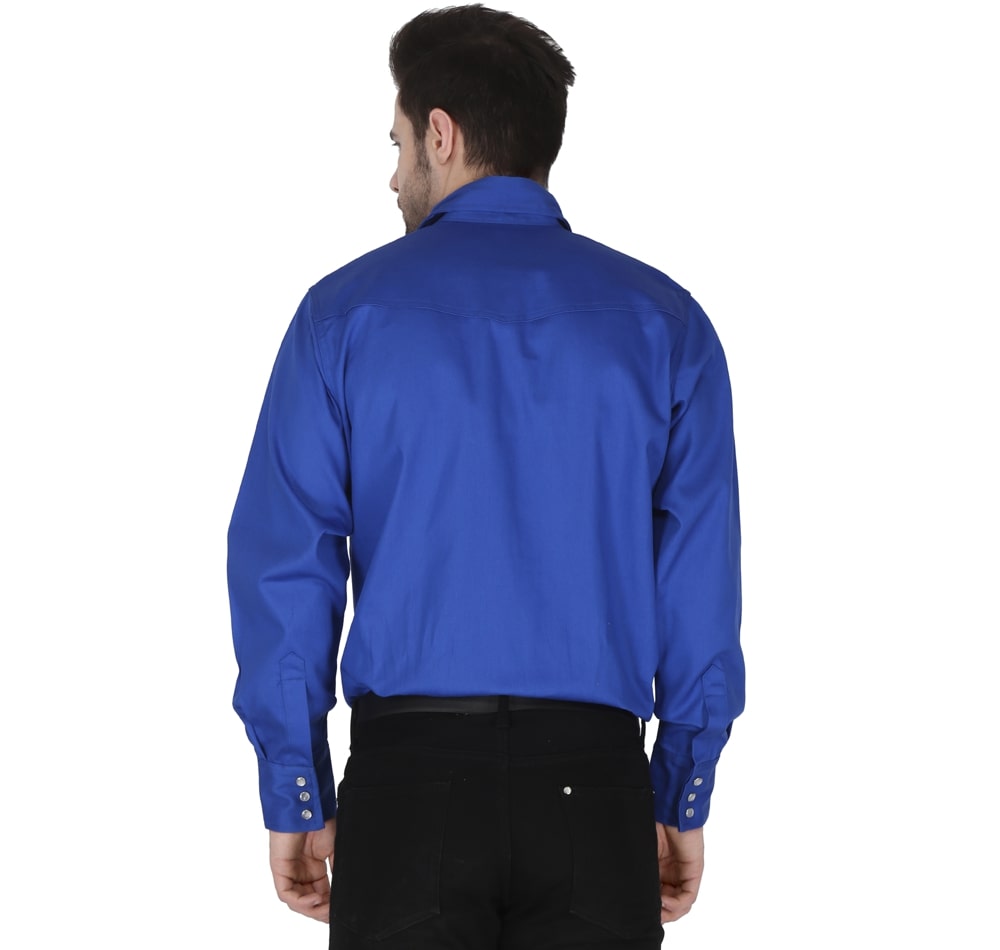 Forge Fr Men's Solid Royal Blue Long Sleeve Shirt