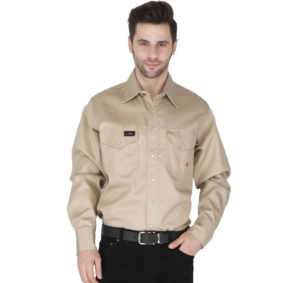 Forge Fr Men's Solid Stone Long Sleeve Shirt