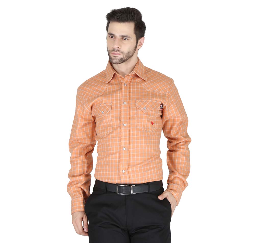 Forge Fr Men's Tacao Plaid Printed Long Sleeve Shirt