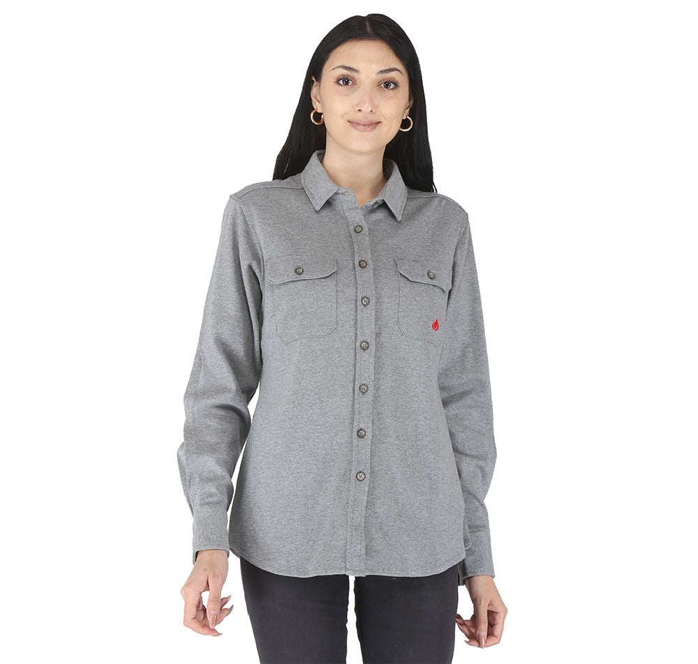 Forge Fr Women's Knitted grey Long Sleeve Shirt