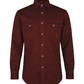 Forge Fr Men's Burgundy Plaid Printed Long Sleeve Shirt