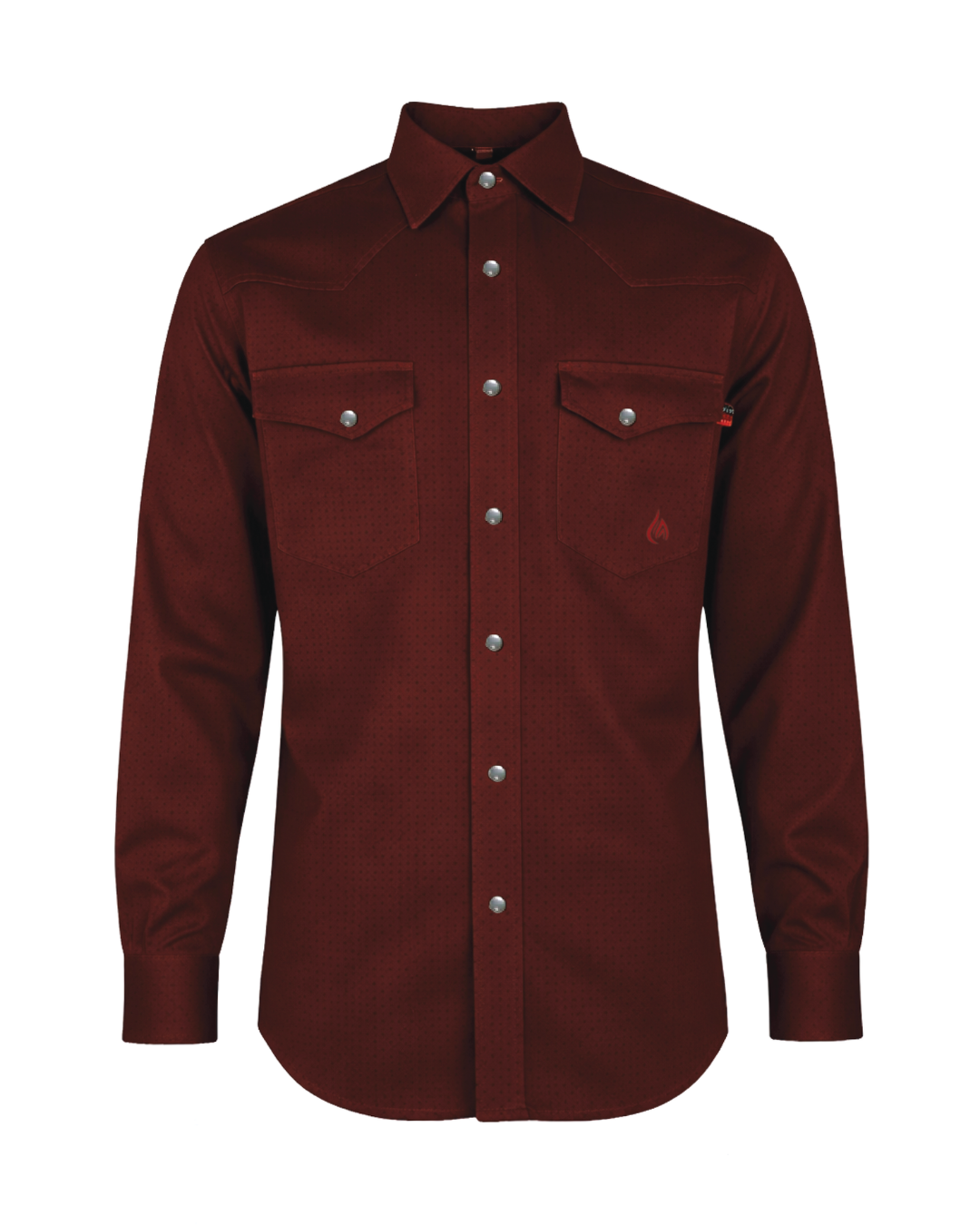 Forge Fr Men's Burgundy Plaid Printed Long Sleeve Shirt