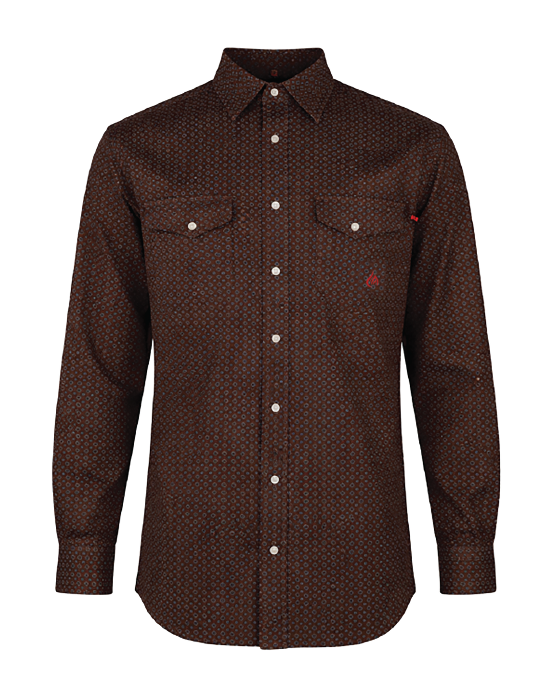 Forge Fr Men's Brown Plaid Printed Long Sleeve Shirt