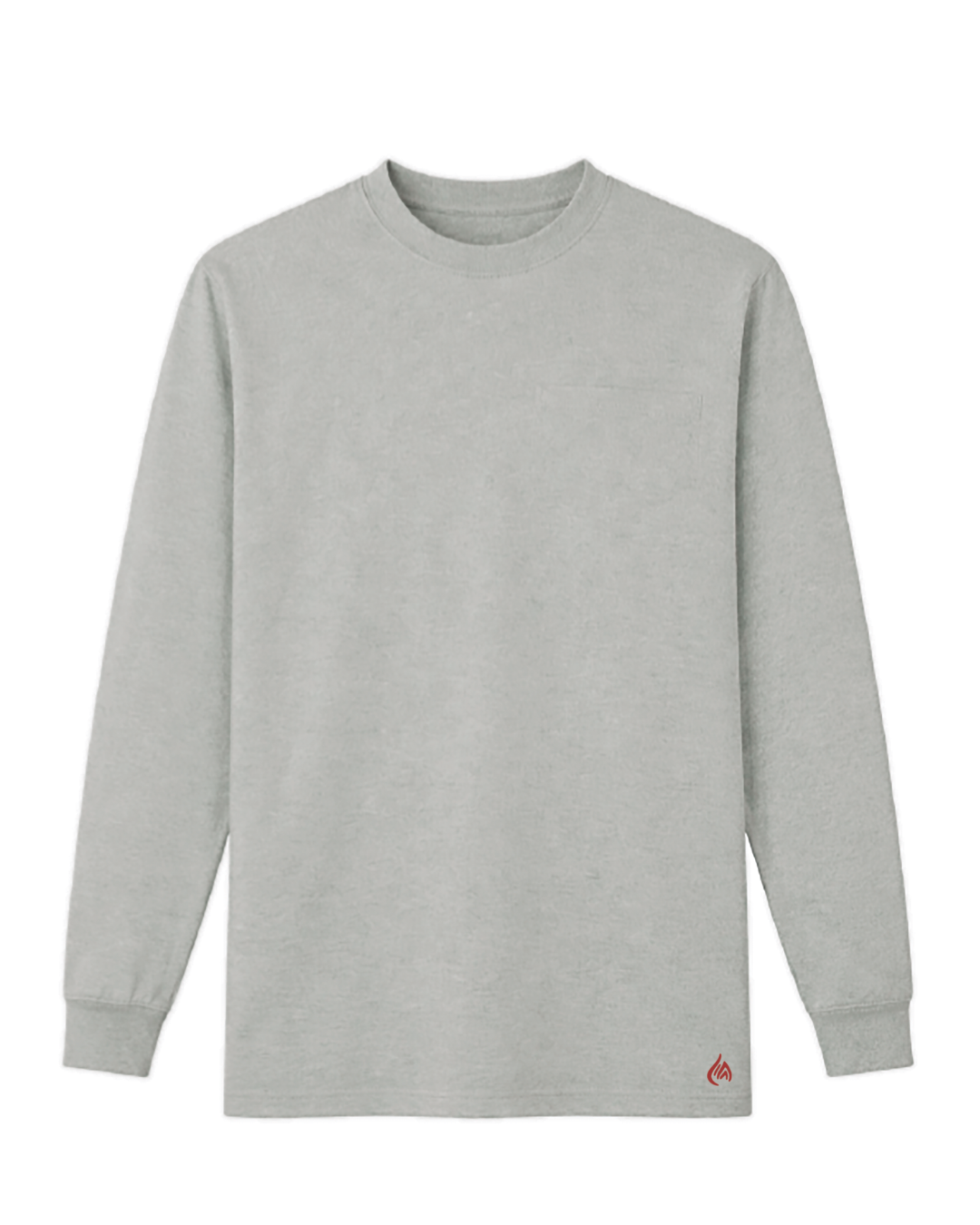 Forge Fr Men's Grey Crew Neck Light Weight Long Sleeve T-shirt