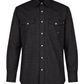 FORGE FR MEN'S Black Double Pocket PLAID LONG SLEEVE SNAPS SHIRT