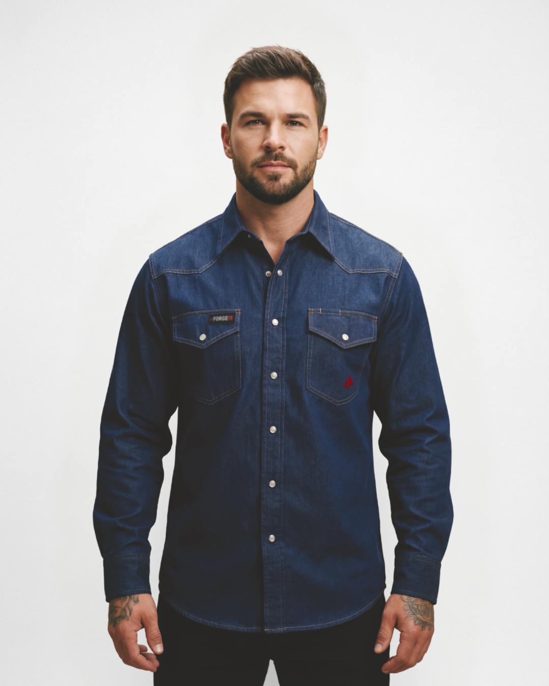 Forge Fr Men's Denim Long Sleeve Shirt – FORGE FR Forge Fr Men's Denim Long Sleeve Shirt – FORGE FR