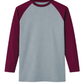 Forge Fr Men's Grey & Burgundy Baseball Long Sleeve T-shirt