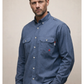 Forge Fr Men's Blue Plaid Printed Long Sleeve Shirt