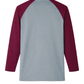 Forge Fr Men's Grey & Burgundy Baseball Long Sleeve T-shirt