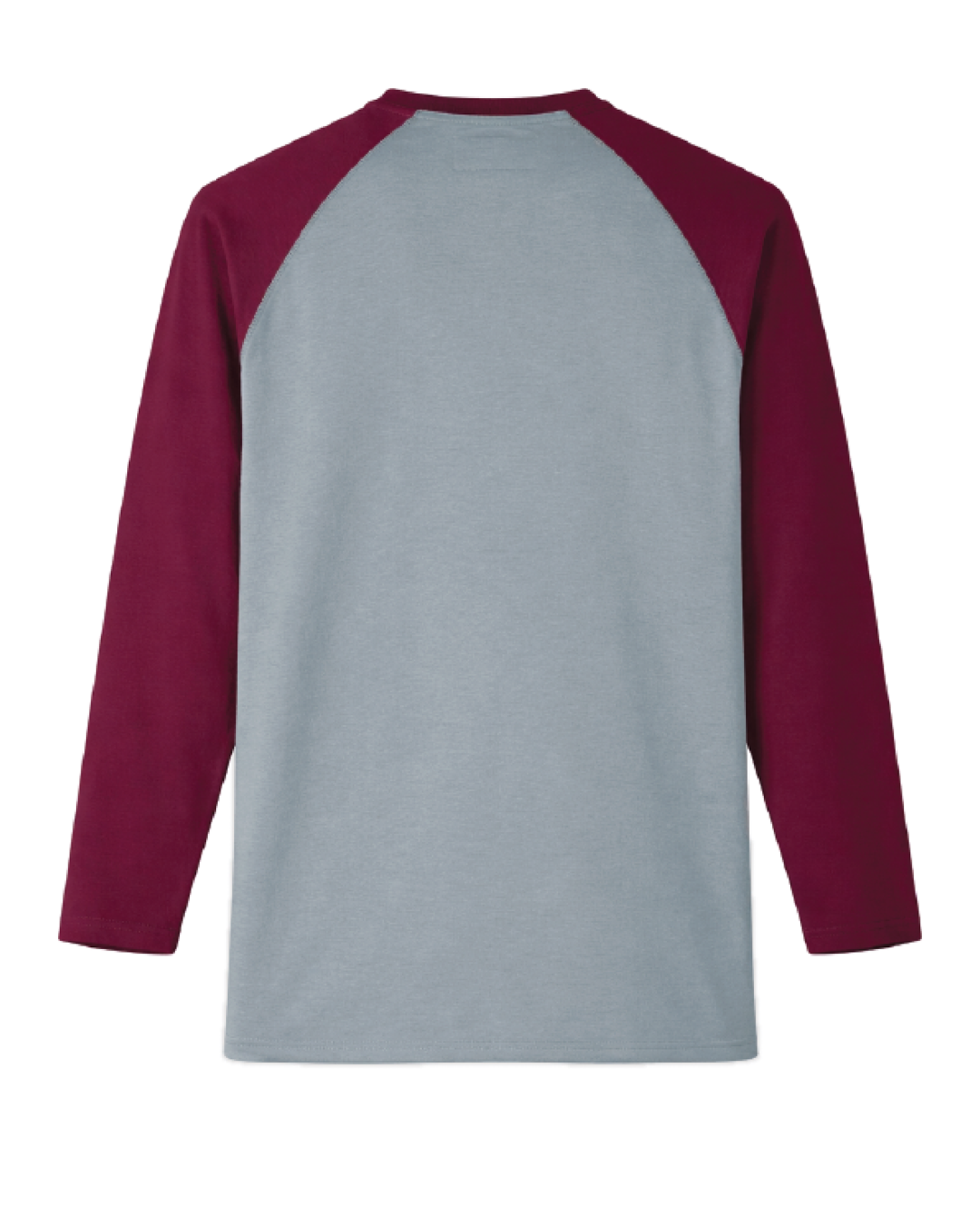 Forge Fr Men's Grey & Burgundy Baseball Long Sleeve T-shirt