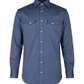 Forge Fr Men's Blue Plaid Printed Long Sleeve Shirt