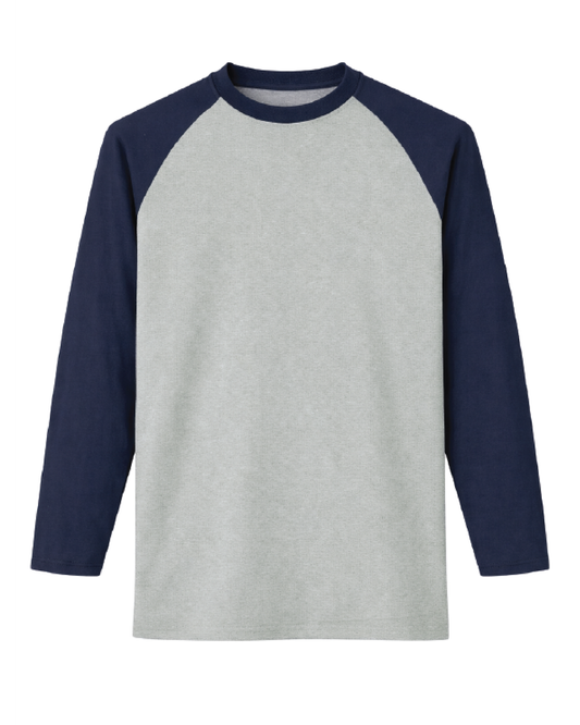 Forge Fr Men's Grey & Navy Baseball Long Sleeve T-shirt