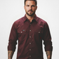 Forge Fr Men's Solid Long Sleeve Burgundy Shirt
