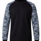 Forge Fr Men's Navy Camo Crew Neck Long Sleeve T-shirt