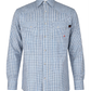 FORGE FR MEN'S Light Blue Double Pocket PLAID LONG SLEEVE SNAPS SHIRT