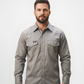 Forge Fr Men's Solid Light Grey Long Sleeve Shirt