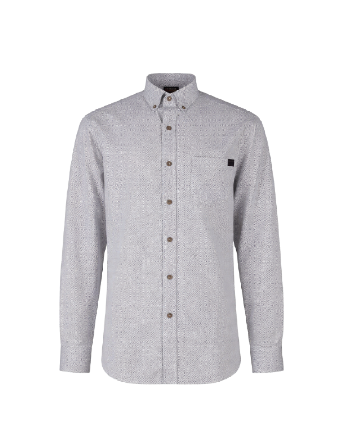 FORGE FR MEN'S Light Grey PLAID LONG SLEEVE BUTTON SHIRT