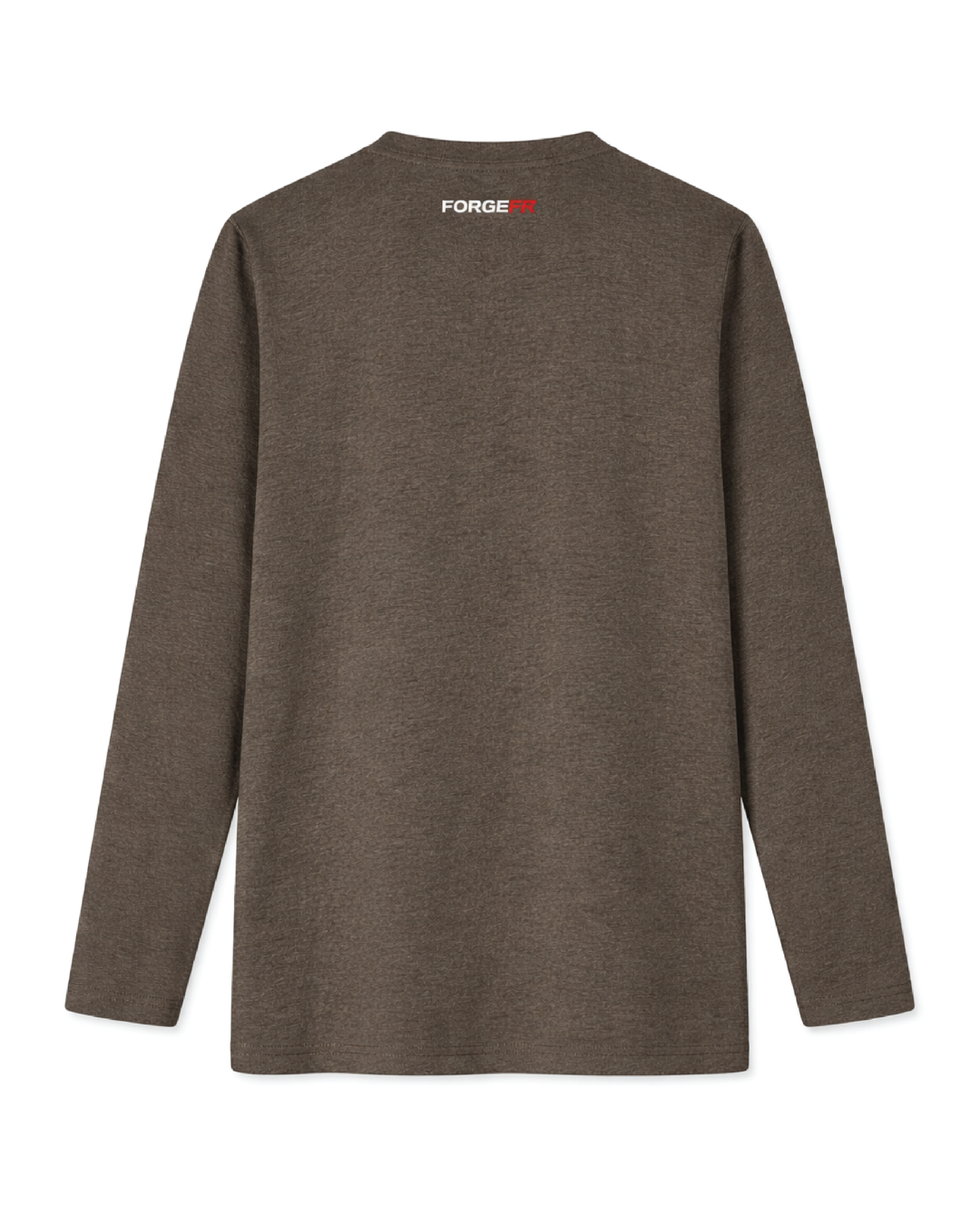 Forge Fr Men's Heather Brown Crew Neck Light Weight Long Sleeve T-shirt