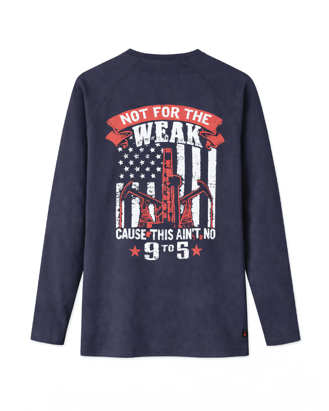 Forge Fr Men's Graphic Printed Navy Long Sleeve Crew Neck T-shirt