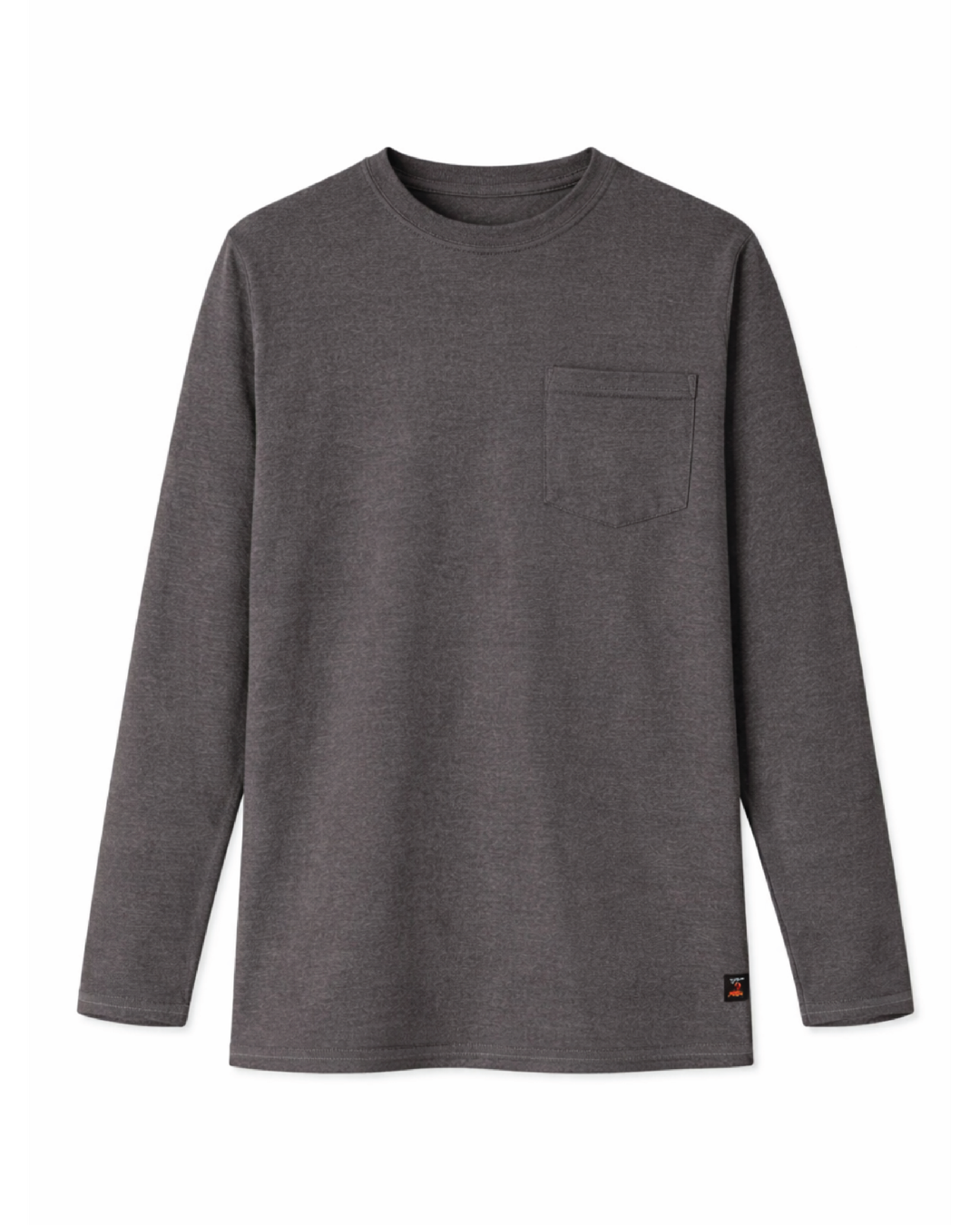Forge Fr Men's Charcoal Grey Crew Neck Light Weight Long Sleeve T-shirt