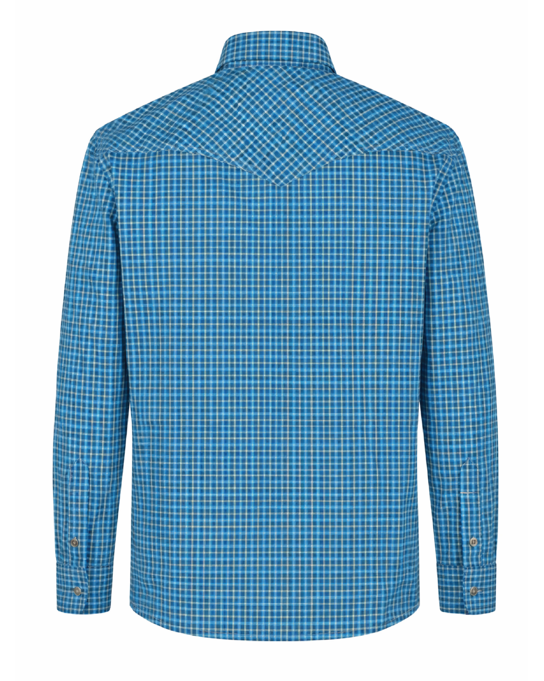 FORGE FR MEN'S Aqua Blue PLAID LONG SLEEVE BUTTON SHIRT