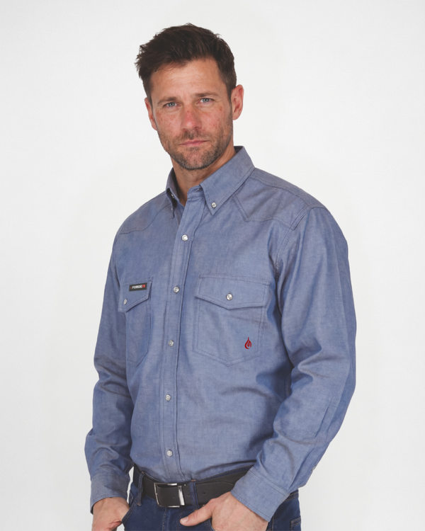 Forge Fr Men's Chambray Long Sleeve Shirt