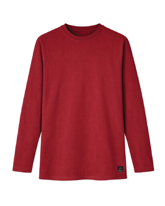 Forge Fr Men's Graphic Printed Burgundy Long Sleeve T-shirt