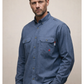 Forge Fr Men's Blue Printed Long Sleeve Shirt