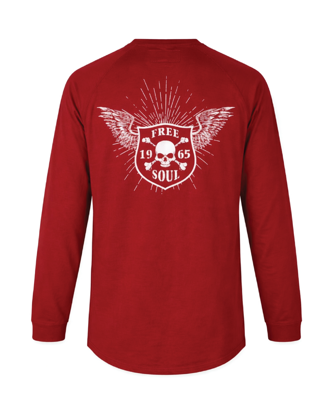 Forge Fr Men's Graphic Printed Burgundy Long Sleeve T-shirt