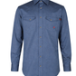 Forge Fr Men's Blue Printed Long Sleeve Shirt