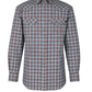 FORGE FR MEN'S Red Double Pocket PLAID LONG SLEEVE SNAPS SHIRT