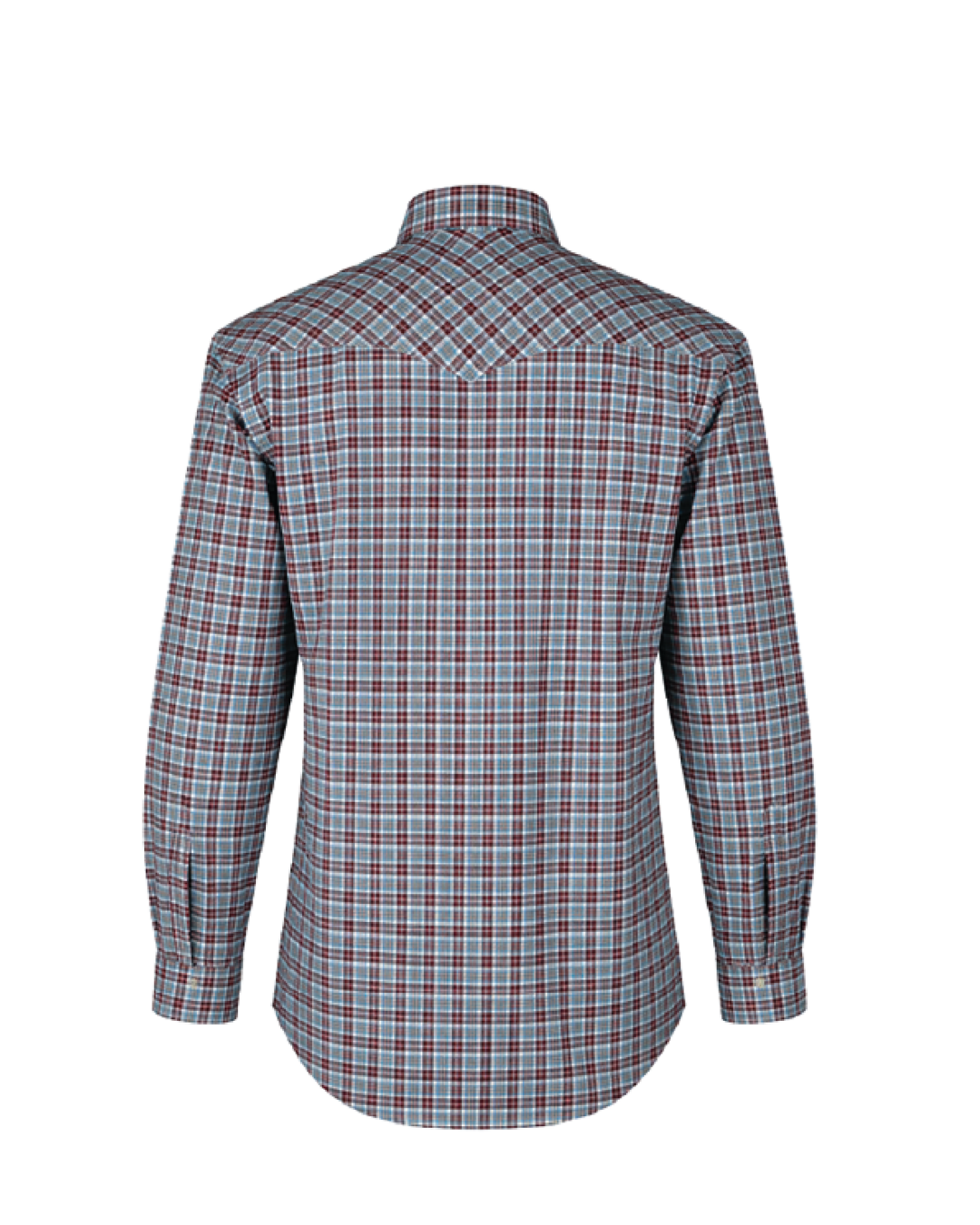 FORGE FR MEN'S Red Double Pocket PLAID LONG SLEEVE SNAPS SHIRT