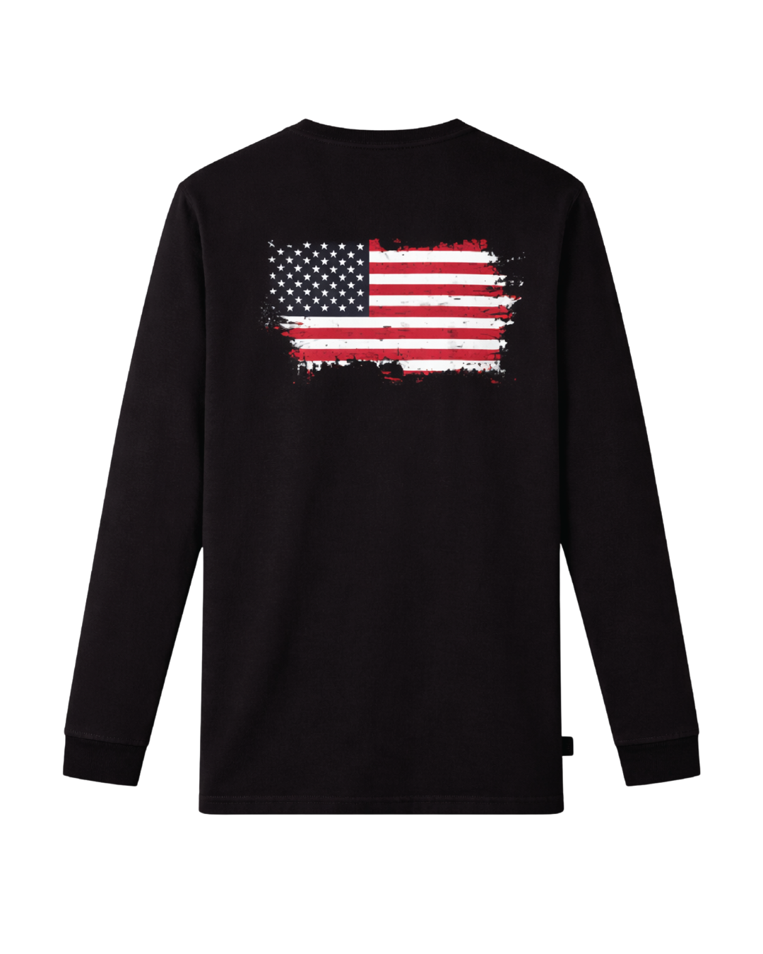 Forge Fr Men's Flag Print Black Long Sleeve T-shirt