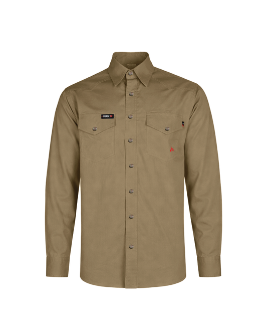 MEN'S FR Khaki BUTTON RIPSTOP SHIRT