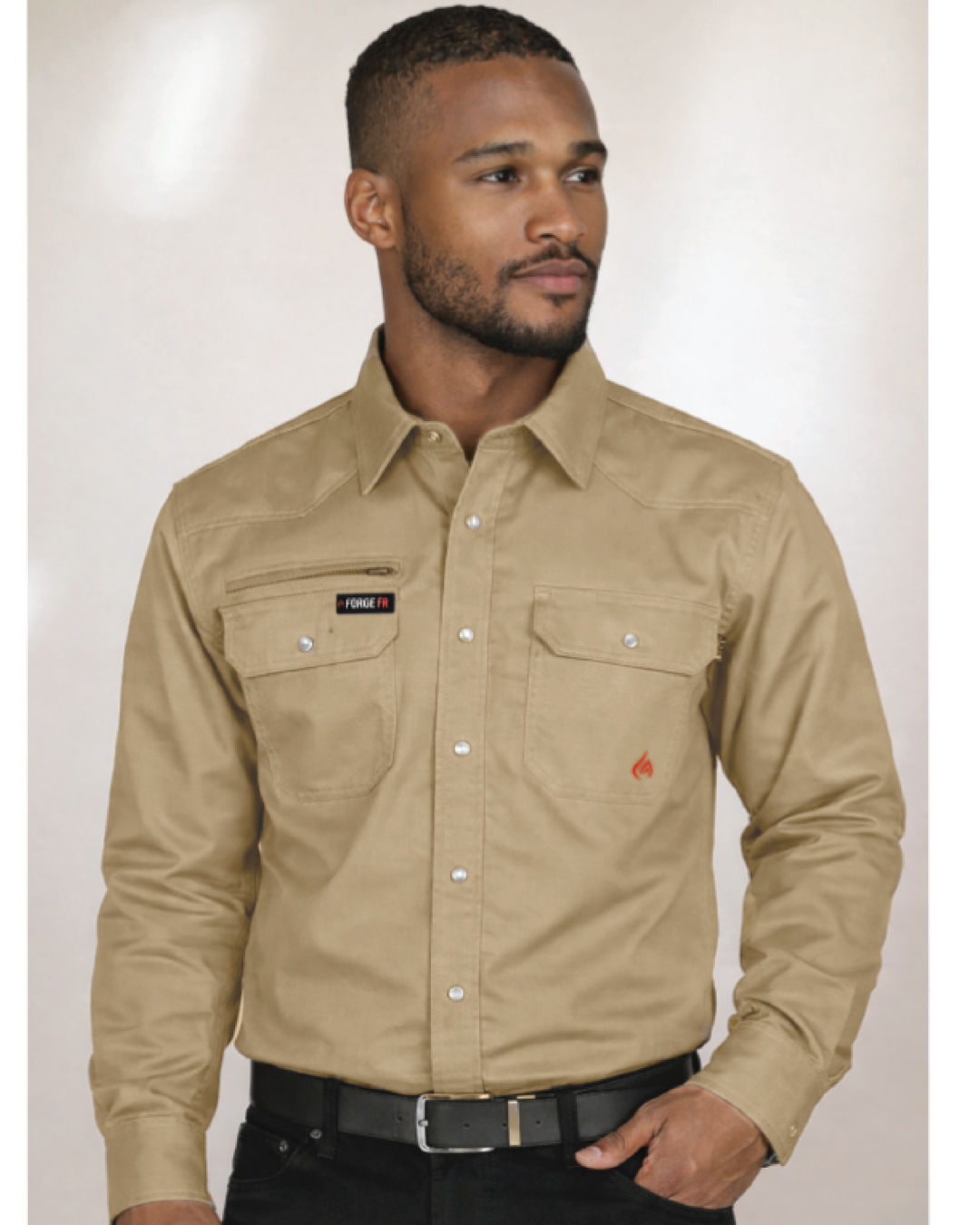 FORGE FR MEN'S  LIGHT WEIGHT RIPSTOP  VENT SNAP SHIRT