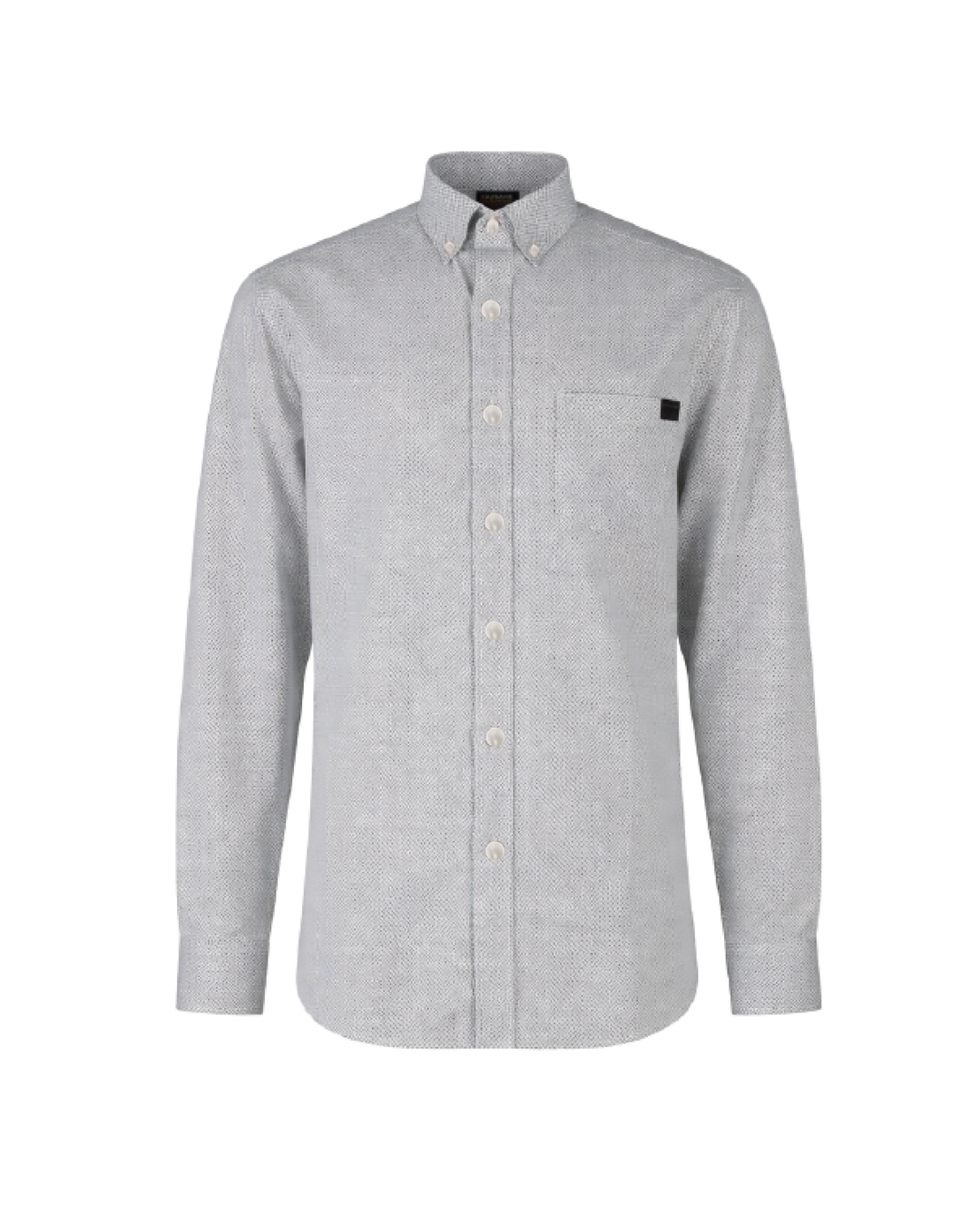 FORGE FR MEN'S Grey Double Pocket PLAID LONG SLEEVE SNAPS SHIRT