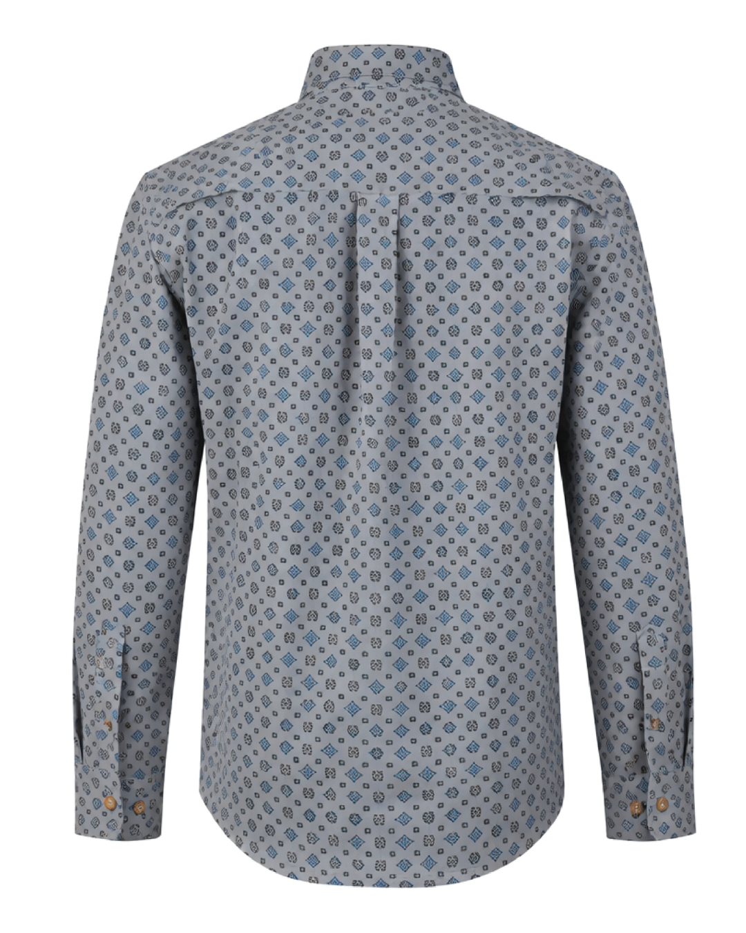 Forge Fr Men's Grey Plaid Printed Long Sleeve Shirt