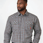 FORGE FR MEN'S Maroon PLAID LONG SLEEVE BUTTON SHIRT