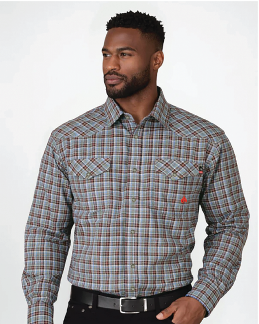 FORGE FR MEN'S Maroon PLAID LONG SLEEVE BUTTON SHIRT