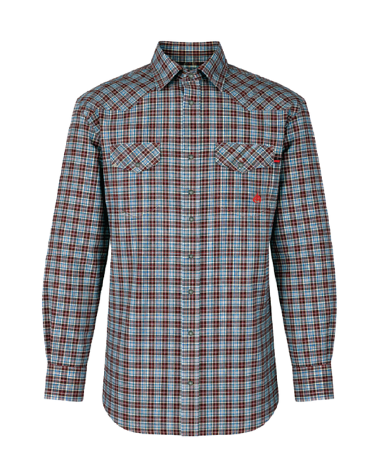 FORGE FR MEN'S Maroon PLAID LONG SLEEVE BUTTON SHIRT